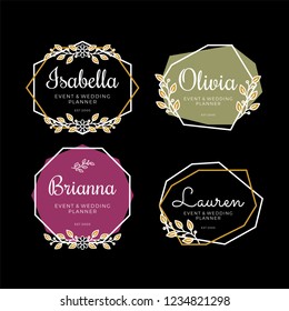 Luxury Geometric Logo Templates for Wedding Planner and event collection