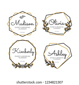 Luxury Geometric Logo Templates For Wedding Planner And Event Collection