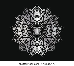 luxury geometric mandala Silver color arabesque background