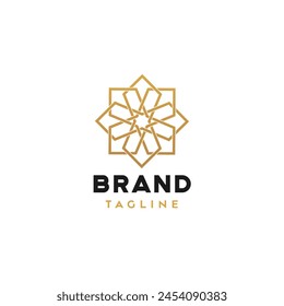 Luxury Geometric Moroccan Islamic Mosaic Zellige Logo Icon Design Symbol Template Flat Style Vector