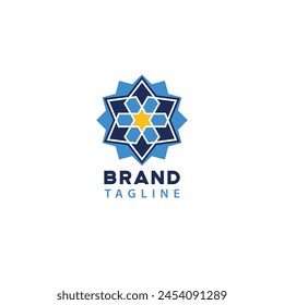 Luxury Geometric Moroccan Islamic Mosaic Zellige Logo Icon Design Symbol Template Flat Style Vector