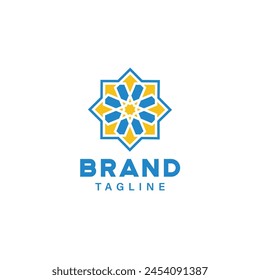 Luxury Geometric Moroccan Islamic Mosaic Zellige Logo Icon Design Symbol Template Flat Style Vector