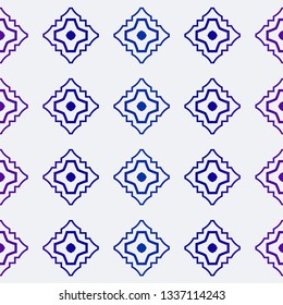Luxury Geometric Ornament. Seamless Pattern. Color. Vector Illustration. For Wallpaper, Invitation, Holiday Background. Blue purple gradient.