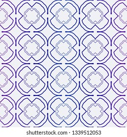 Luxury Geometric Ornament. Seamless Pattern. Color. Vector Illustration. For Wallpaper, Invitation, Holiday Background. Blue purple gradient.