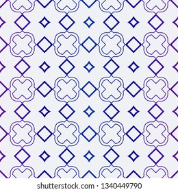 Luxury Geometric Ornament. Seamless Pattern. Color. Vector Illustration. For Wallpaper, Invitation, Holiday Background. Blue purple gradient.