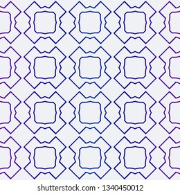 Luxury Geometric Ornament. Seamless Pattern. Color. Vector Illustration. For Wallpaper, Invitation, Holiday Background. Blue purple gradient.
