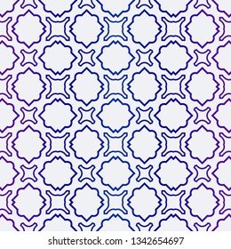Luxury Geometric Ornament. Seamless Pattern. Color. Vector Illustration. For Wallpaper, Invitation, Holiday Background. Blue purple gradient.