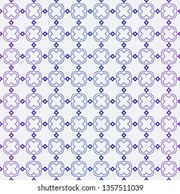 Luxury Geometric Ornament. Seamless Pattern. Color. Vector Illustration. For Wallpaper, Invitation, Holiday Background. Blue purple gradient.
