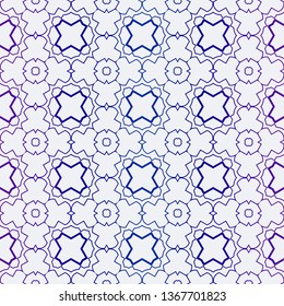 Luxury Geometric Ornament. Seamless Pattern. Color. Vector Illustration. For Wallpaper, Invitation, Holiday Background. Blue purple gradient.