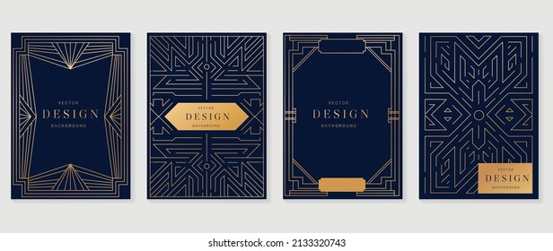 Luxury Geometric Pattern Cover Template Set Stock Vector (Royalty Free ...