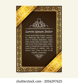 Luxury geometric pattern flyer text design