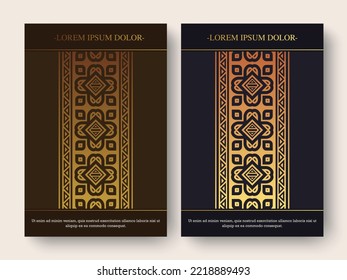 Luxury geometric pattern flyer text design