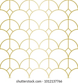 Luxury Geometric Pattern. Seamless Vector Lines. Golden Look.