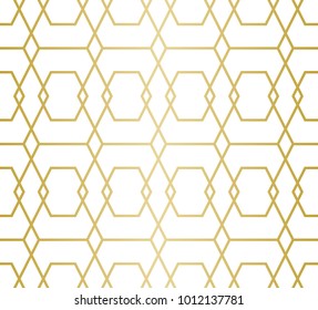 Luxury Geometric Pattern. Seamless Vector Lines. Golden Look.
