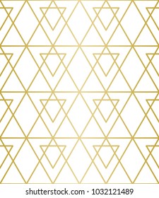 Luxury Geometric Pattern. Seamless Vector Lines. Golden Look.