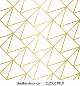 Luxury Geometric Pattern. Seamless Vector Lines. Golden Look.