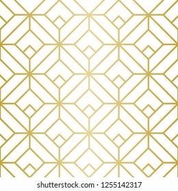 Luxury geometric pattern. Seamless Vector Lines. Trendy Golden Look.