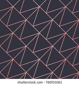Luxury geometric pattern. Seamless Vector Lines. Trendy Copper Look.