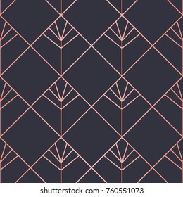 Luxury geometric pattern. Seamless Vector Lines. Trendy Copper Look.