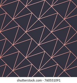 Luxury geometric pattern. Seamless Vector Lines. Trendy Copper Look.