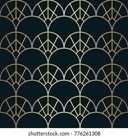 Luxury Geometric Pattern. Seamless Vector Lines. Golden Look.