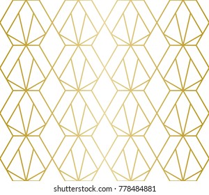 Luxury Geometric Pattern. Seamless Vector Lines. Golden Look.