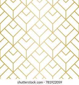 Luxury Geometric Pattern. Seamless Vector Lines. Golden Look.