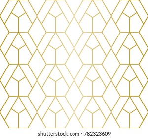 Luxury Geometric Pattern. Seamless Vector Lines. Golden Look.