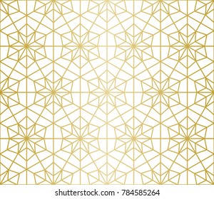 Luxury Geometric Pattern. Seamless Vector Lines. Golden Look.