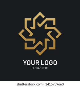 Luxury geometric Royal Logo Inspired by the Moroccan Arab architecture