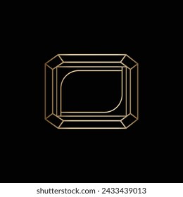 Luxury geometric ruby in rectangle shape