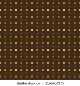 Luxury geometric seamless florals vector patterns in vintage fashion style. On a brown background. Textile, packaging or wallpaper use.