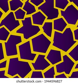 diseño geométrico de lujo sin costura. las formas violetas burdeos se organizan al azar sobre un fondo amarillo. vector
