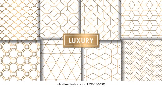 Luxury geometric seamless pattern set, Abstract background, Decorative wallpaper.