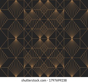 Luxuriöse geometrische nahtlose Muster mit gestreiften Rhombus. Elegante, schlanke, dünne lineare Struktur.