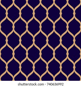 Luxury geometric seamless pattern. Vector golden grid texture.