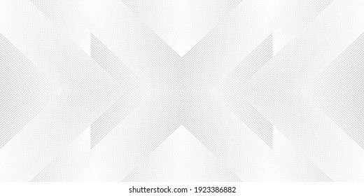 Luxury geometric seamless striped pattern. Stylish monochrome linear texture with 3d effect. Modern vector symmetric ornament.