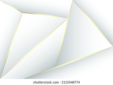 Luxury geometric shape white and gold background