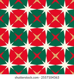 Luxury geometrical star seamless pattern design for Christmas and new year background.
