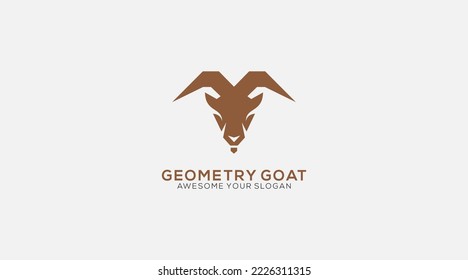 luxury geometry Goat logo design head vector