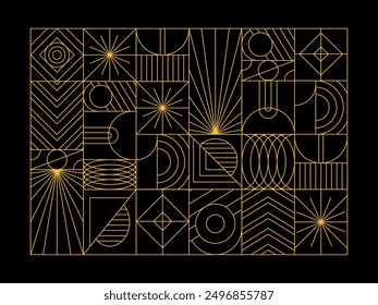 Geometría de lujo Línea de arte Forma abstracta Clásico arabesco Glamour de lujo Arte estético artístico Decoración decorativa Elemento geométrico gráfico Plantilla