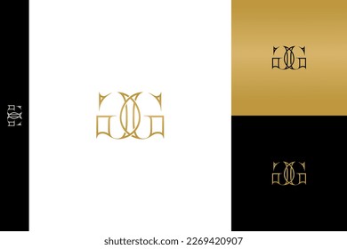 Luxury GG letters. Icon, monogram, minimalist, vector, logo design, template