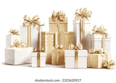 Luxury Gift Boxes package,christmas gift boxes background banner vector art illustration.