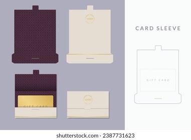 Luxury Gift Card Envelope, Business Card sleeve die cut and mock up template. 