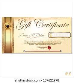 Luxury gift certificate template