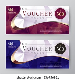 Luxury Gift Voucher Template. Promotion Card, Coupon Design. Vector Stock.