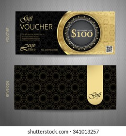 Luxury Gift Voucher template with VIP premium vintage pattern. vector