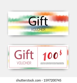Luxury gift vouchers set. Colorful design, on white background. Vector illustration EPS10.