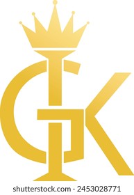 Luxury GK Crown logo design. Luxury GK letters logo design. KG logo vector template royalty free download.