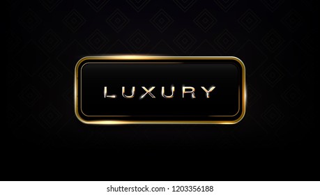 Luxury Glass And Gold Frame Dark Label Template. EPS10 Vector